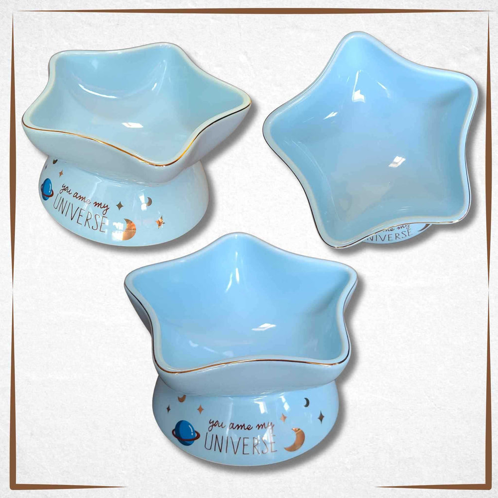 Raised Cat Bowl Tilted - Star