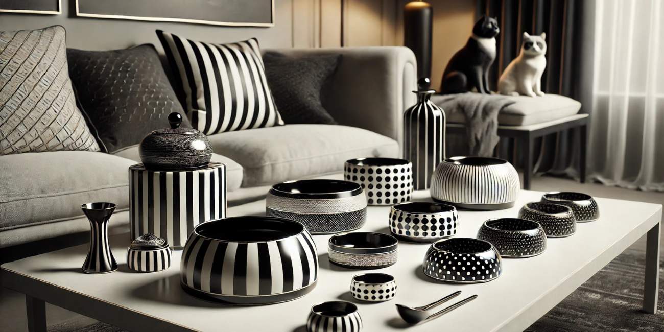 Black and White pet bowls