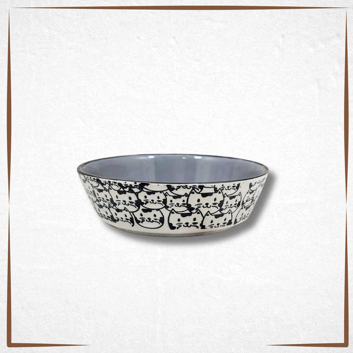 Ceramic Cat Bowl - Standard grey