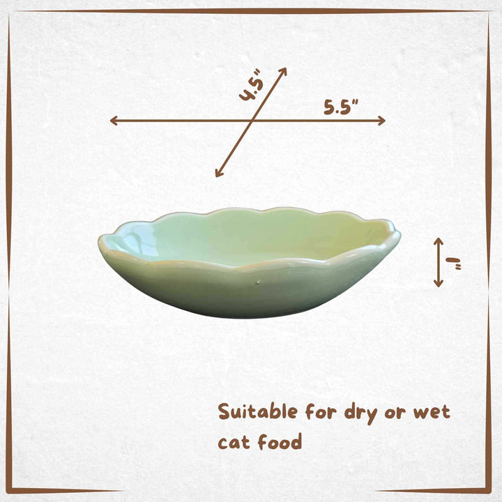 Set of Cat Plates - Two Shallow Scalloped Dishes