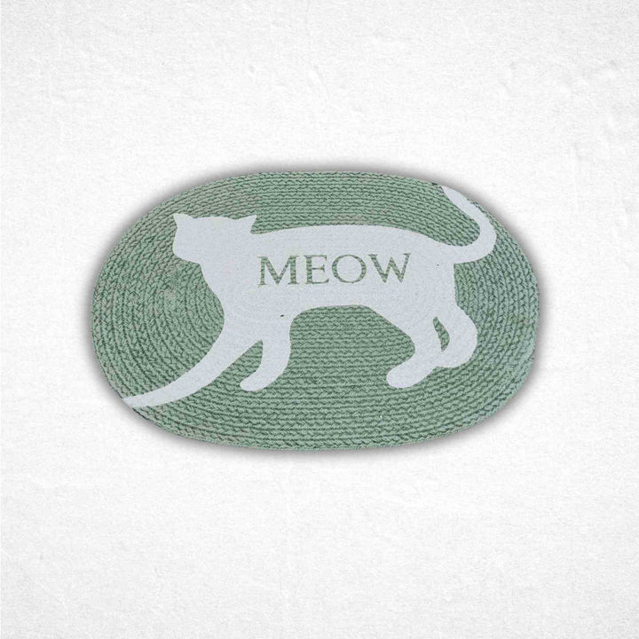 Cotton Cat Placemat - Meow - Green