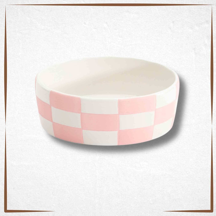 Large Dog Bowl - Checkered