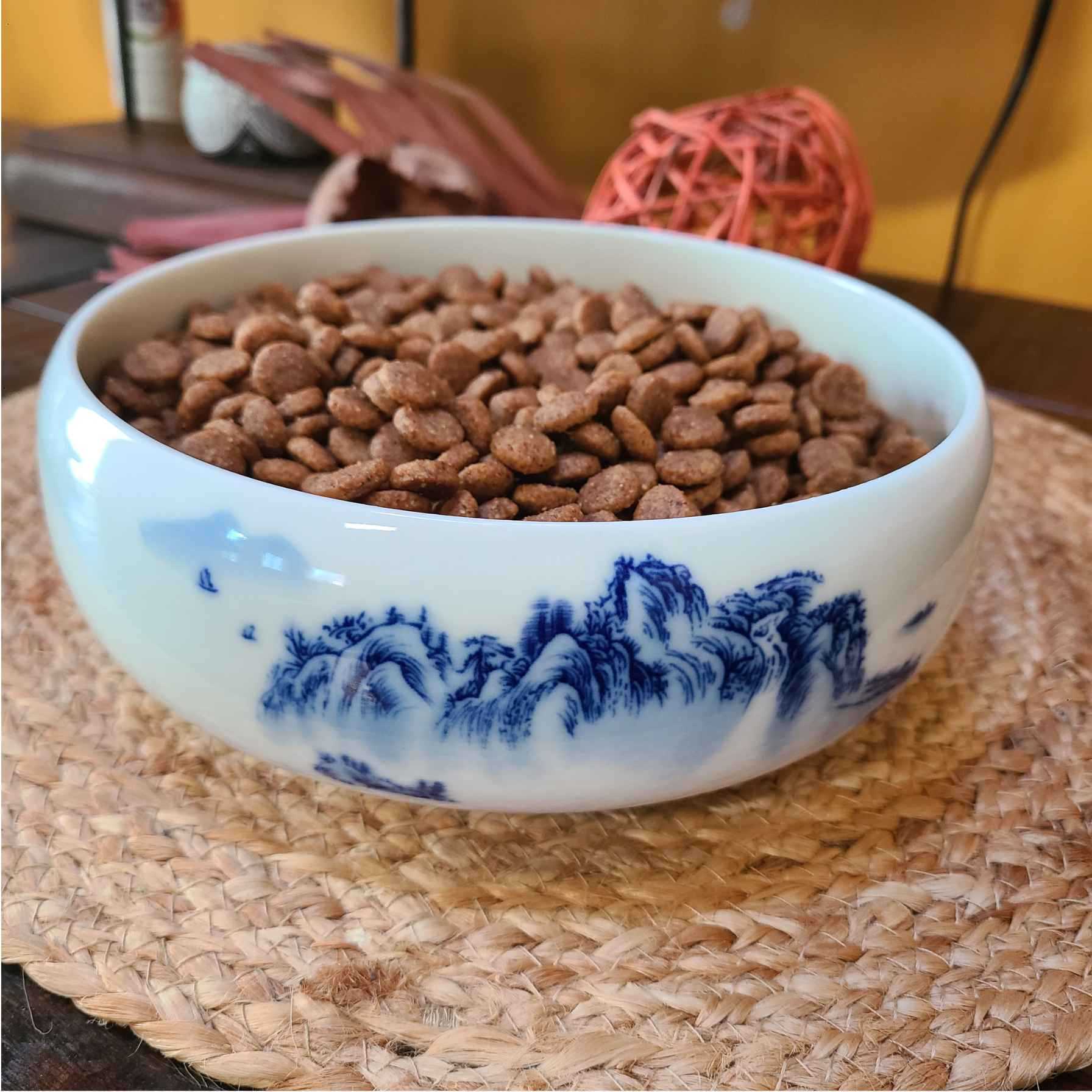 Chinoiserie Dog Bowl - China Village - Ceramic Dog Bowl – At