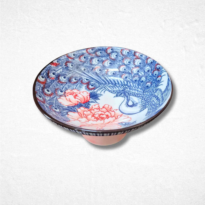 Chinoiserie Cat Plate Peacock