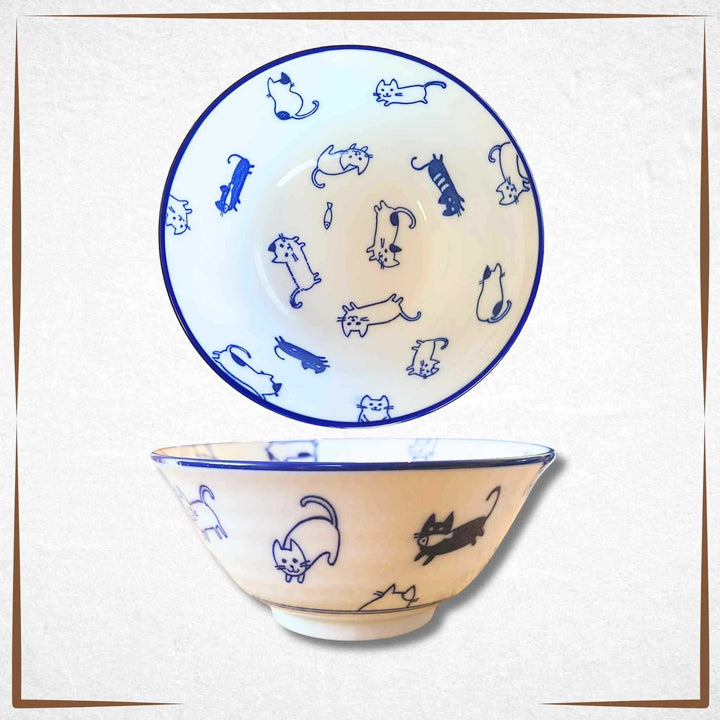 Japanese Ceramic Cat Bowl