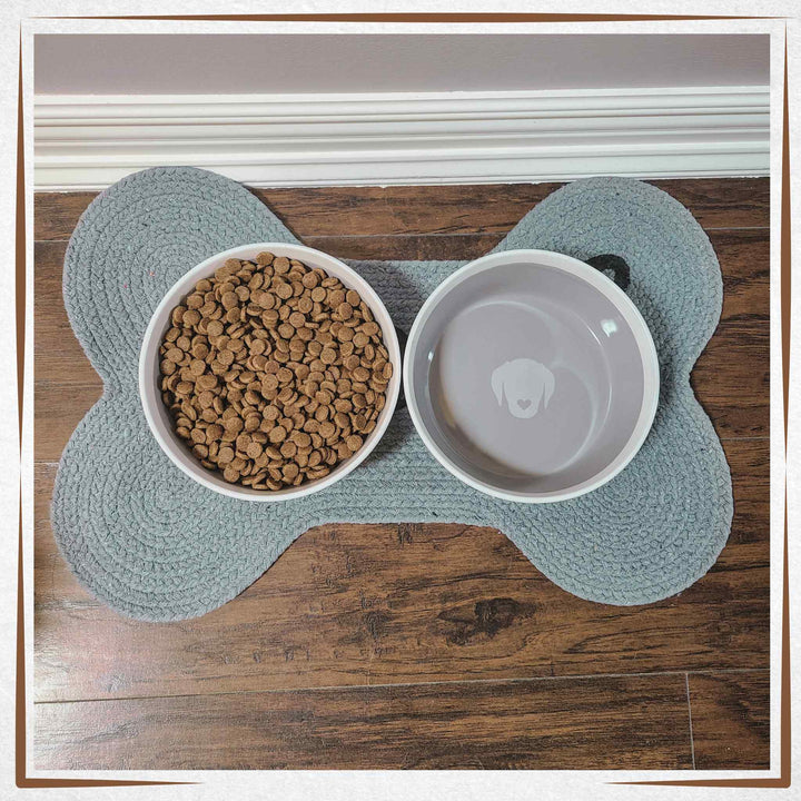 Large Dog Bowl Mat - Bone Style 2