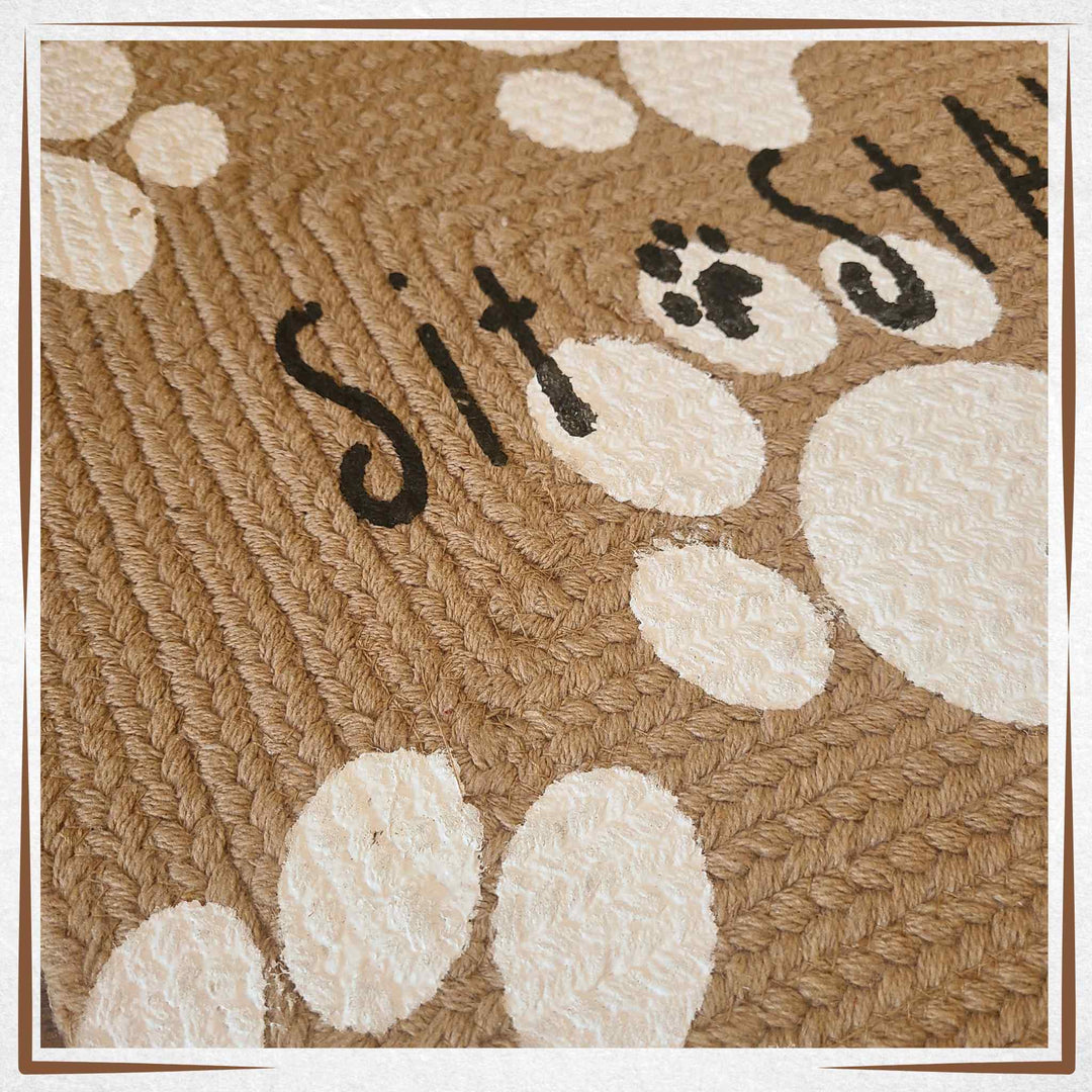 Large Dog Bowl Mat - Cotton Style 1