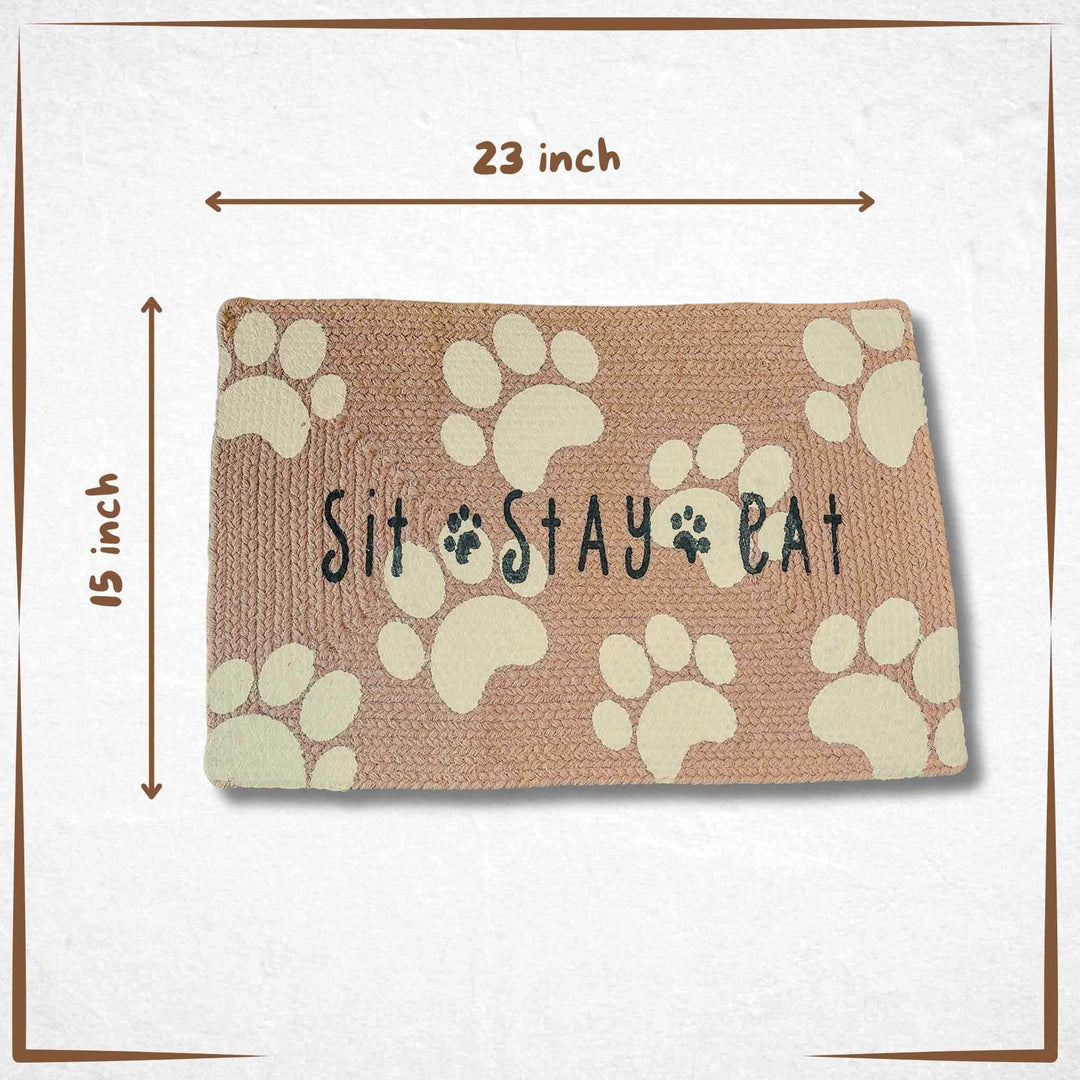 Large Dog Bowl Mat - Cotton Style 1