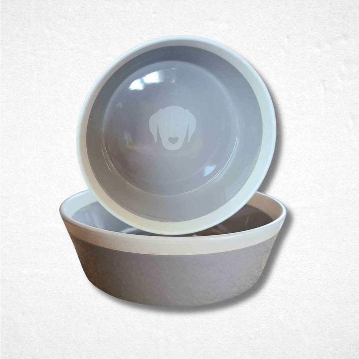 Large Dog Bowl Grey/White by Spectrum Designs