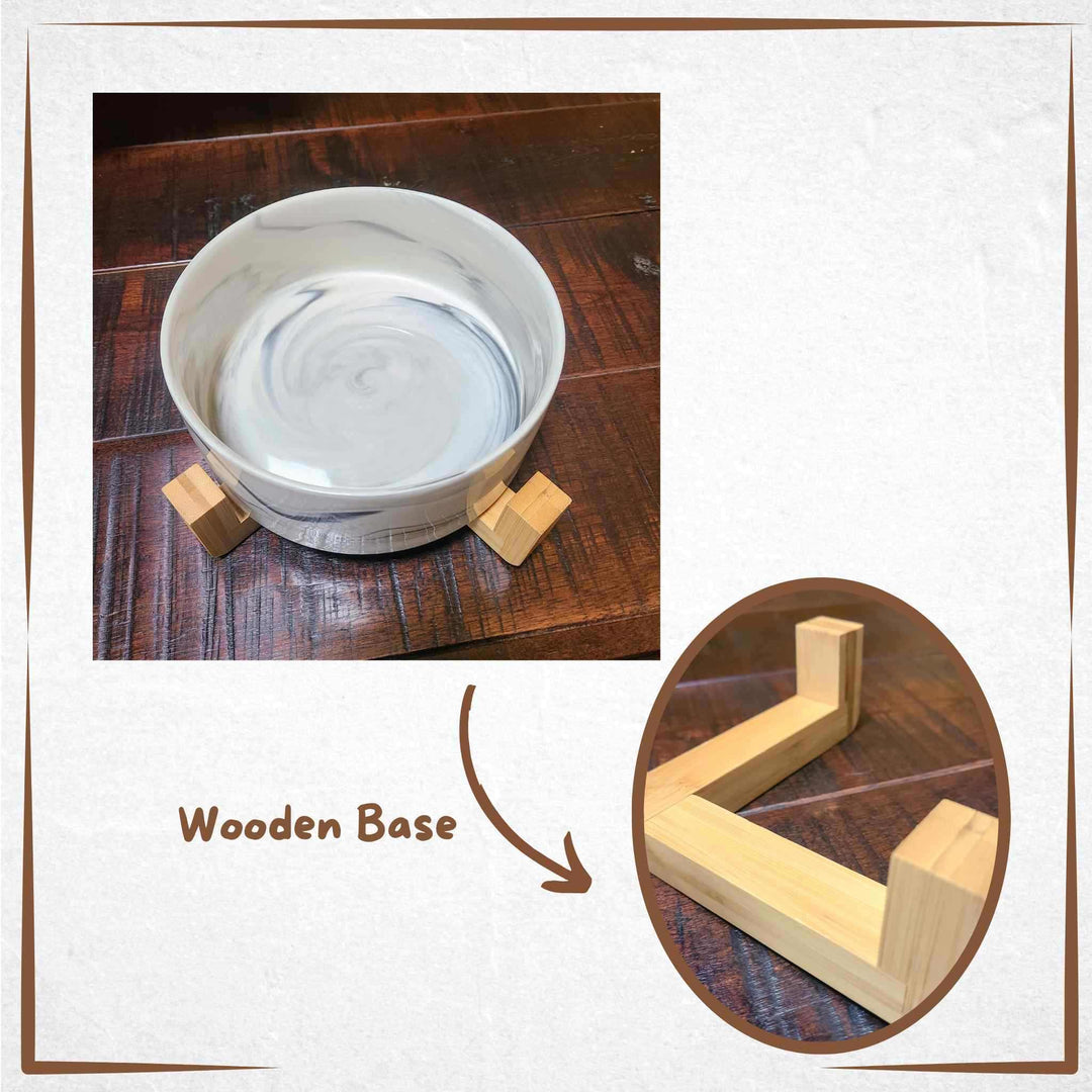 Large Dog Bowl - Modern Marble Design