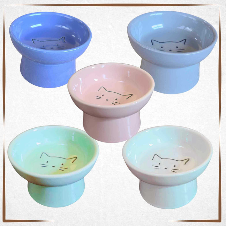 Raised Cat Bowl Small - Cat's Smile