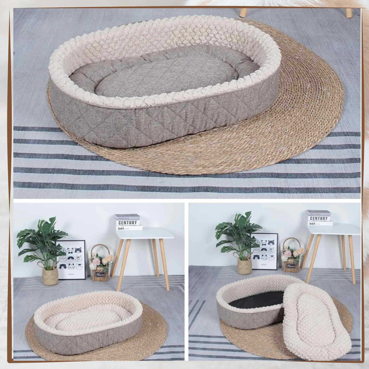 Natural Dog Bed Ramie Fabric