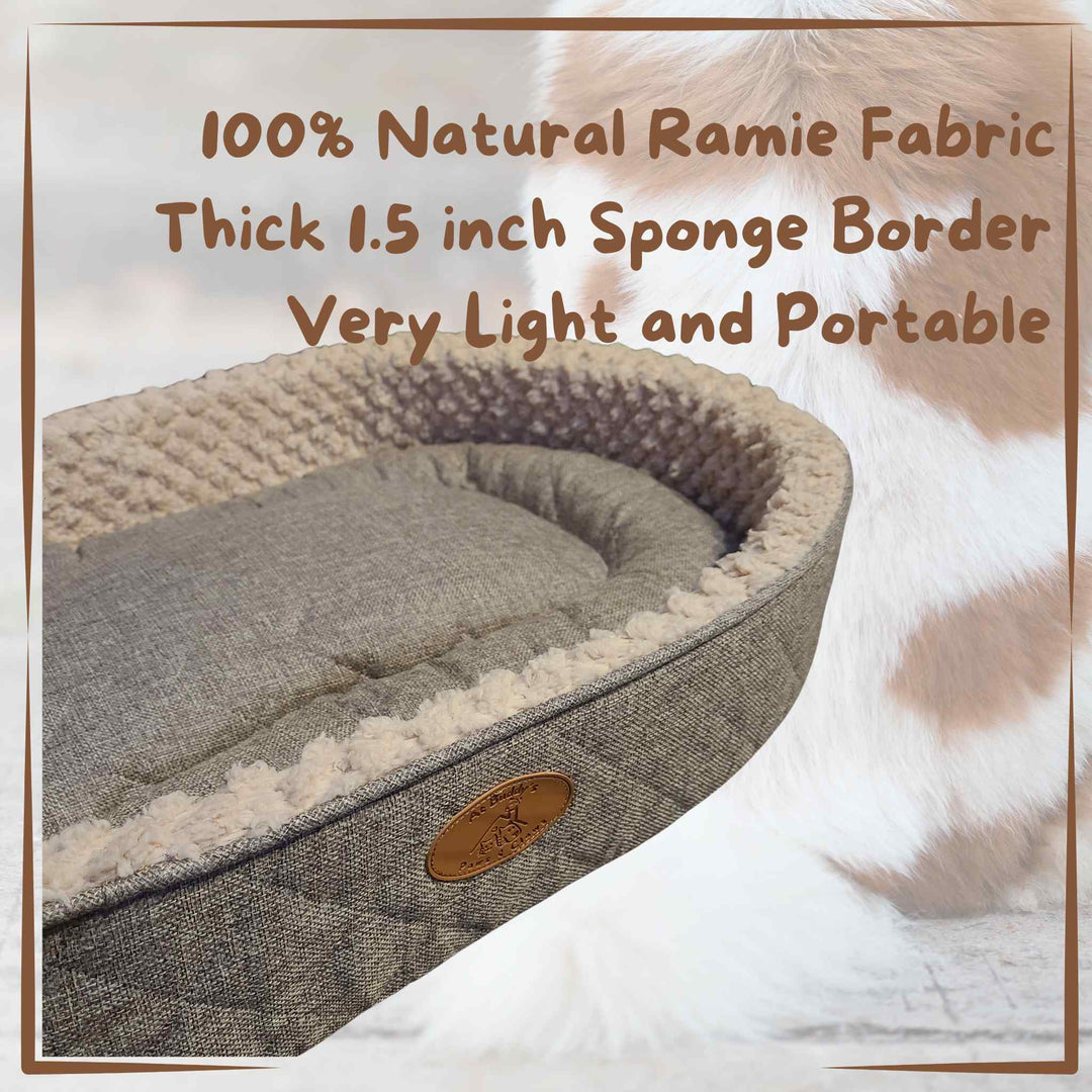 Natural Dog Bed Ramie Fabric