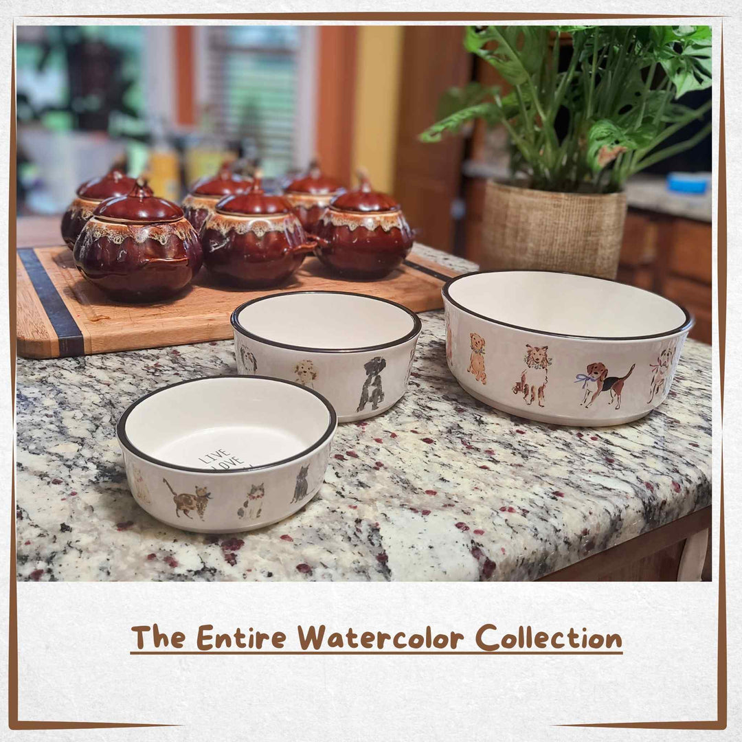 Watercolor Collection - Set of Pet Bowls