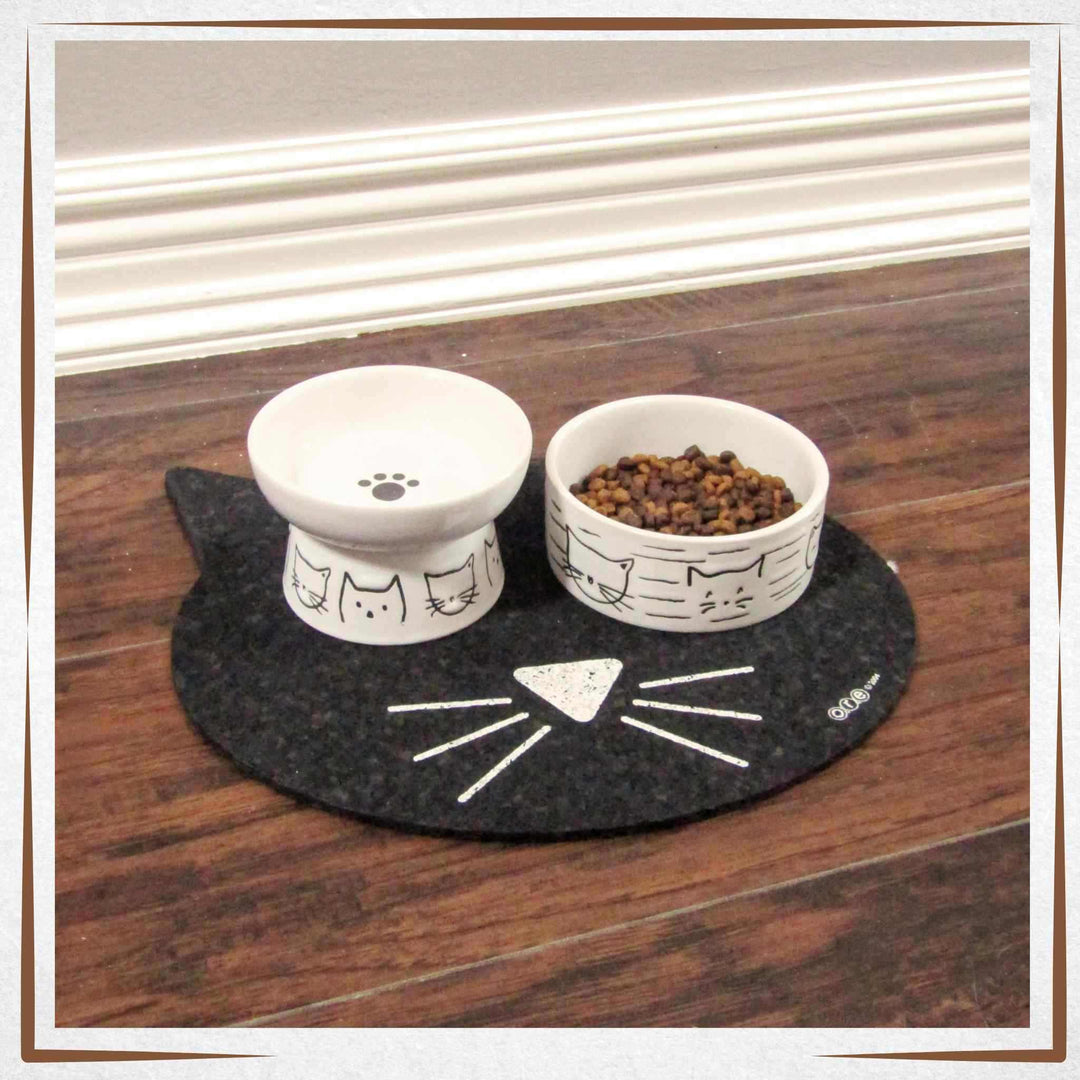 Small Cat Food Mat Eco-Friendly - Cat 