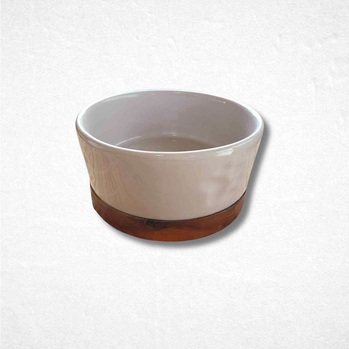 Dog Bowl on a Wooden Platform - Paw