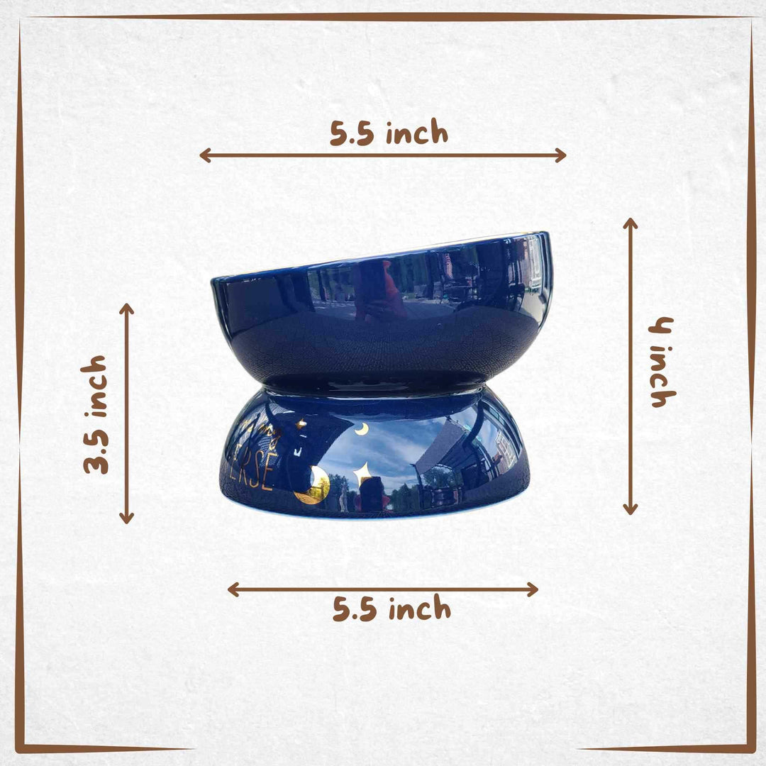 Raised Cat Bowl Tilted - Big Blue