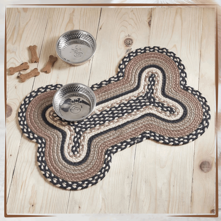 Dog food mat - Bone - Brown