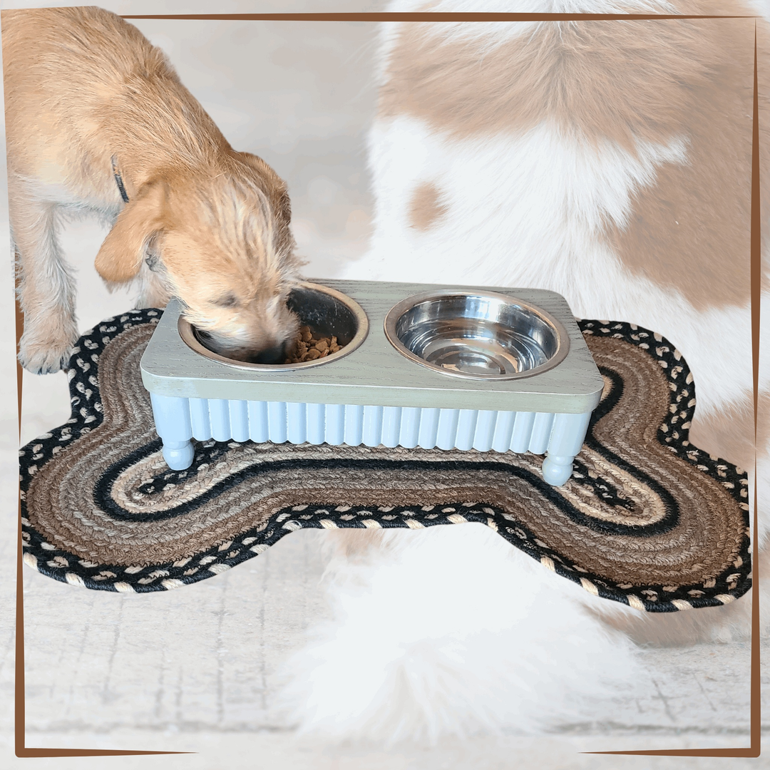 Dog food mat - Bone - Brown