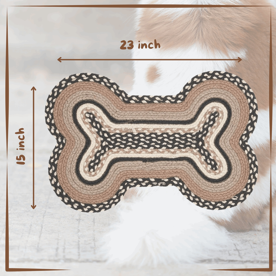 Dog food mat - Bone - Brown