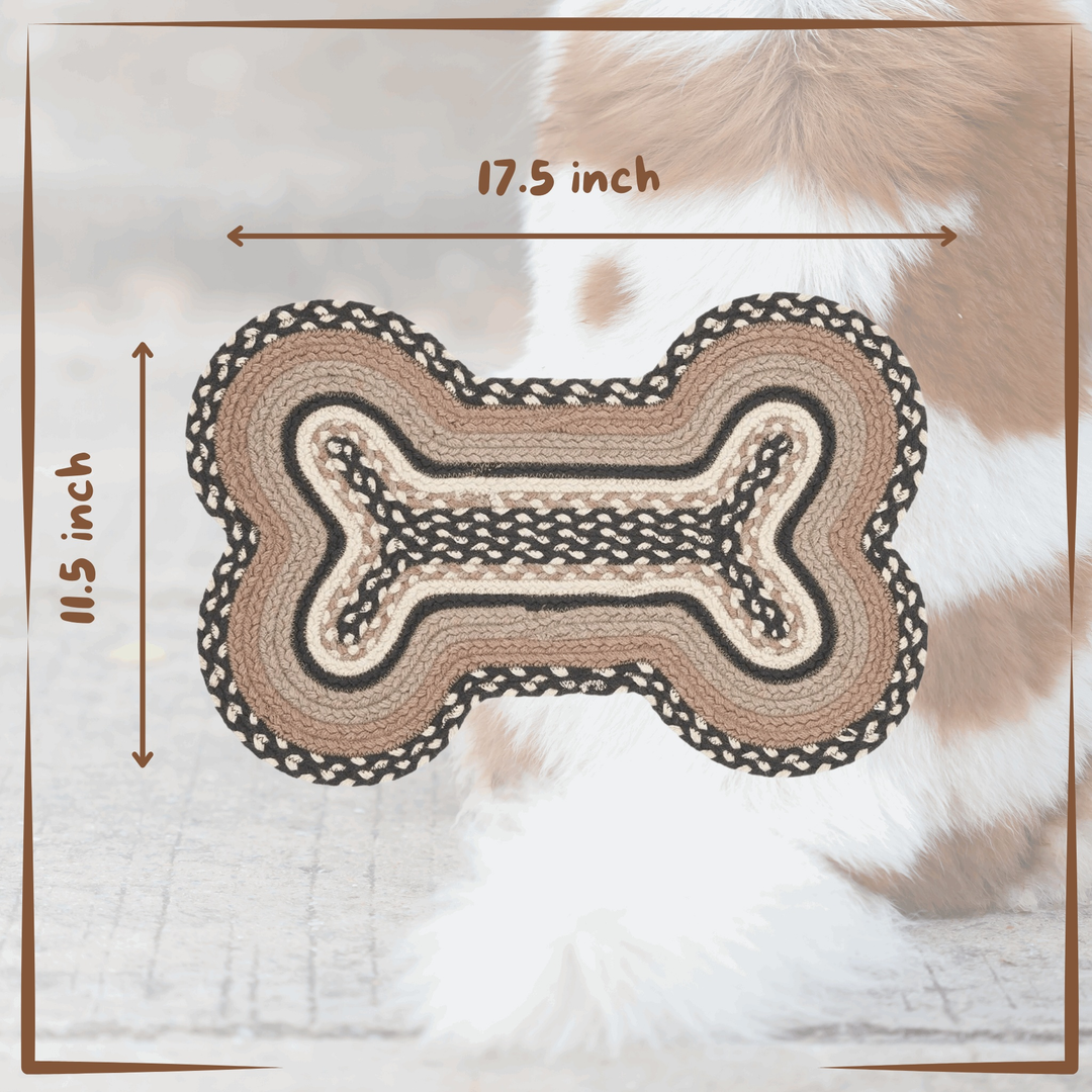 Dog food mat - Bone - Brown