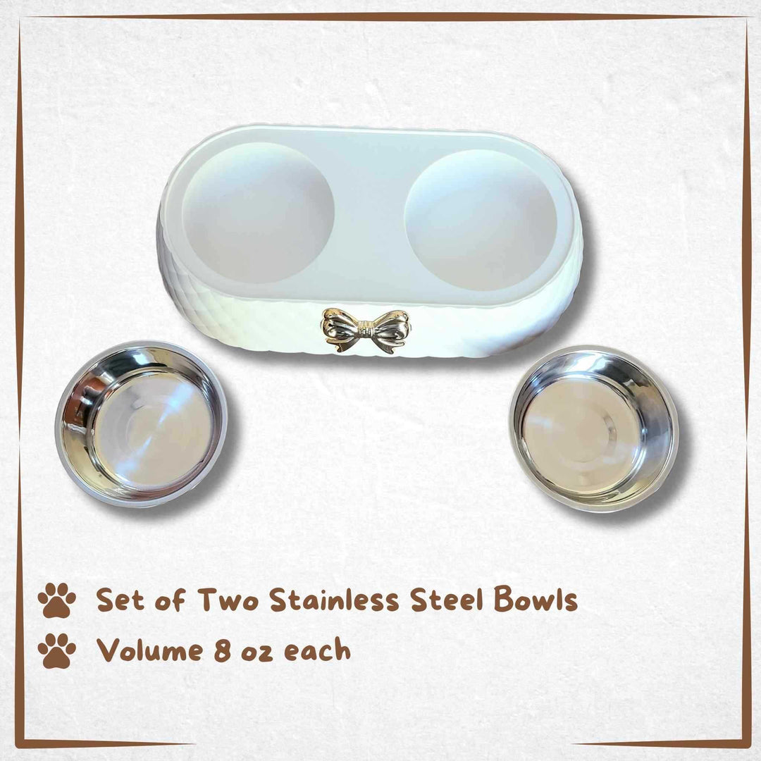 Cat Bowls Set - Bow