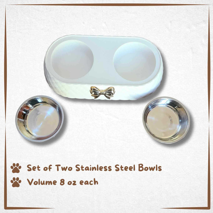 Cat Bowls Set - Bow