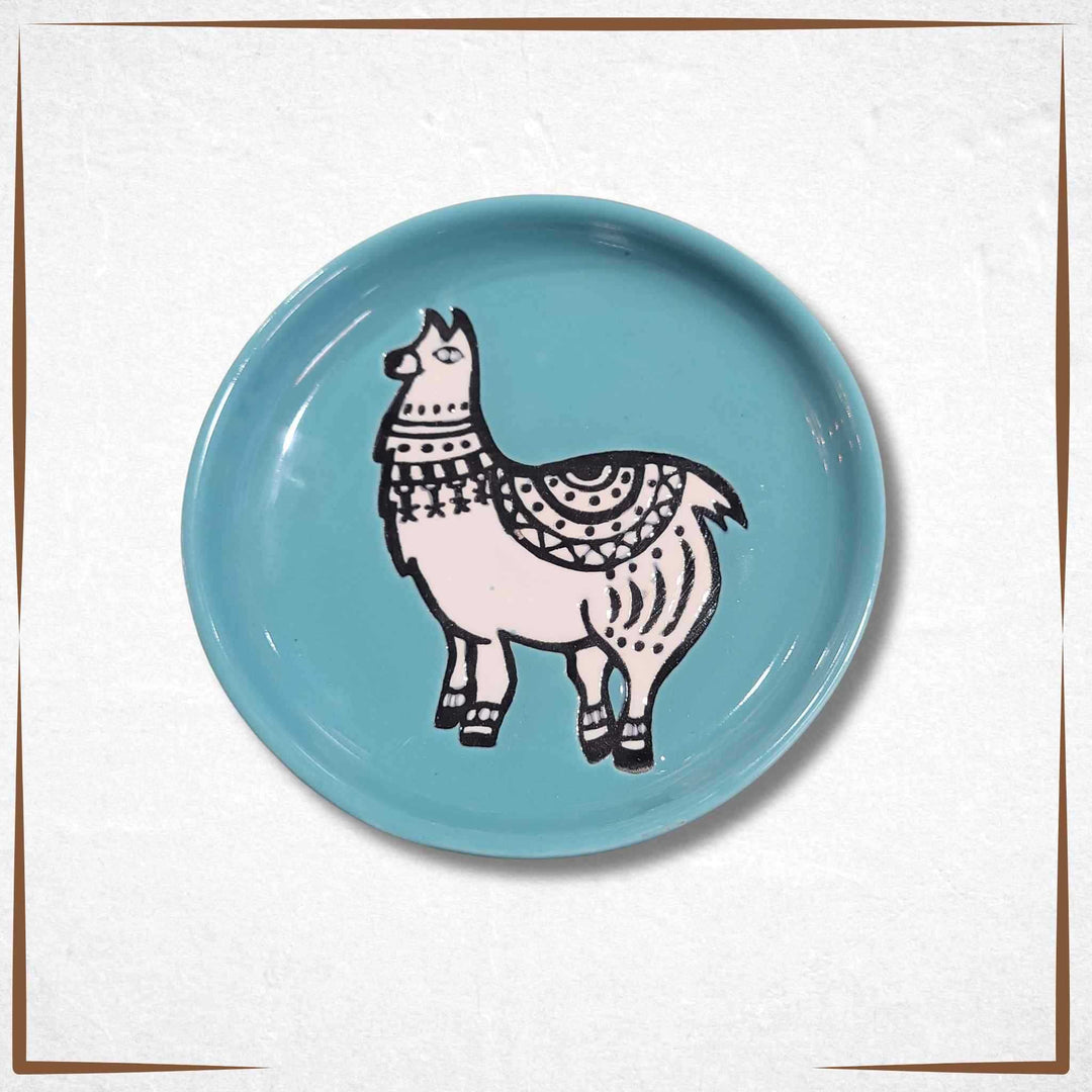 Cat Plate Mini Ceramic Lama