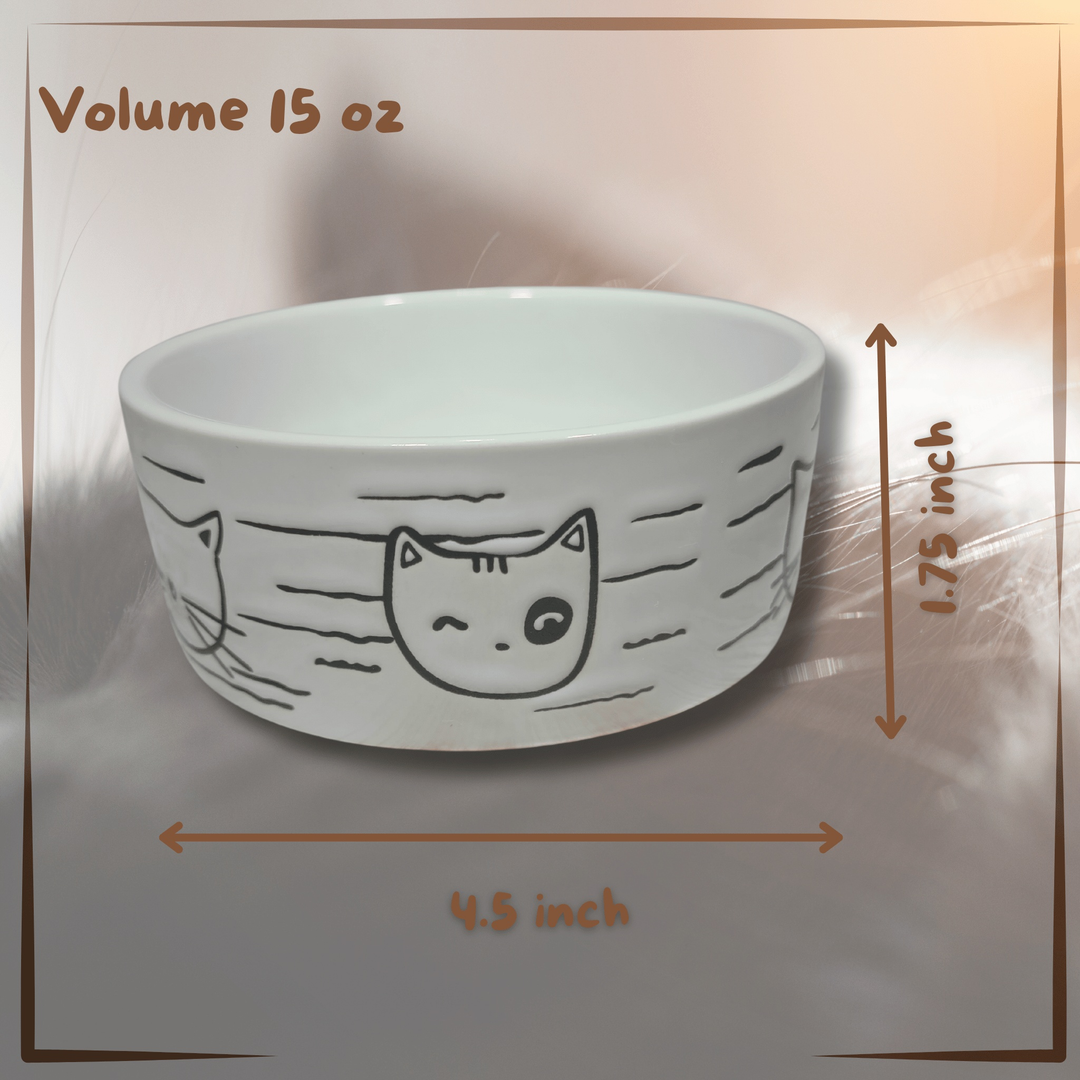 Ceramic Cat Bowl - Standard - Good Kitty