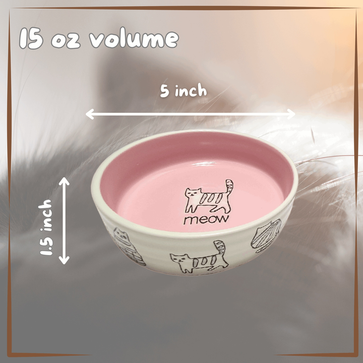 Ceramic Cat Bowl - Standard pink