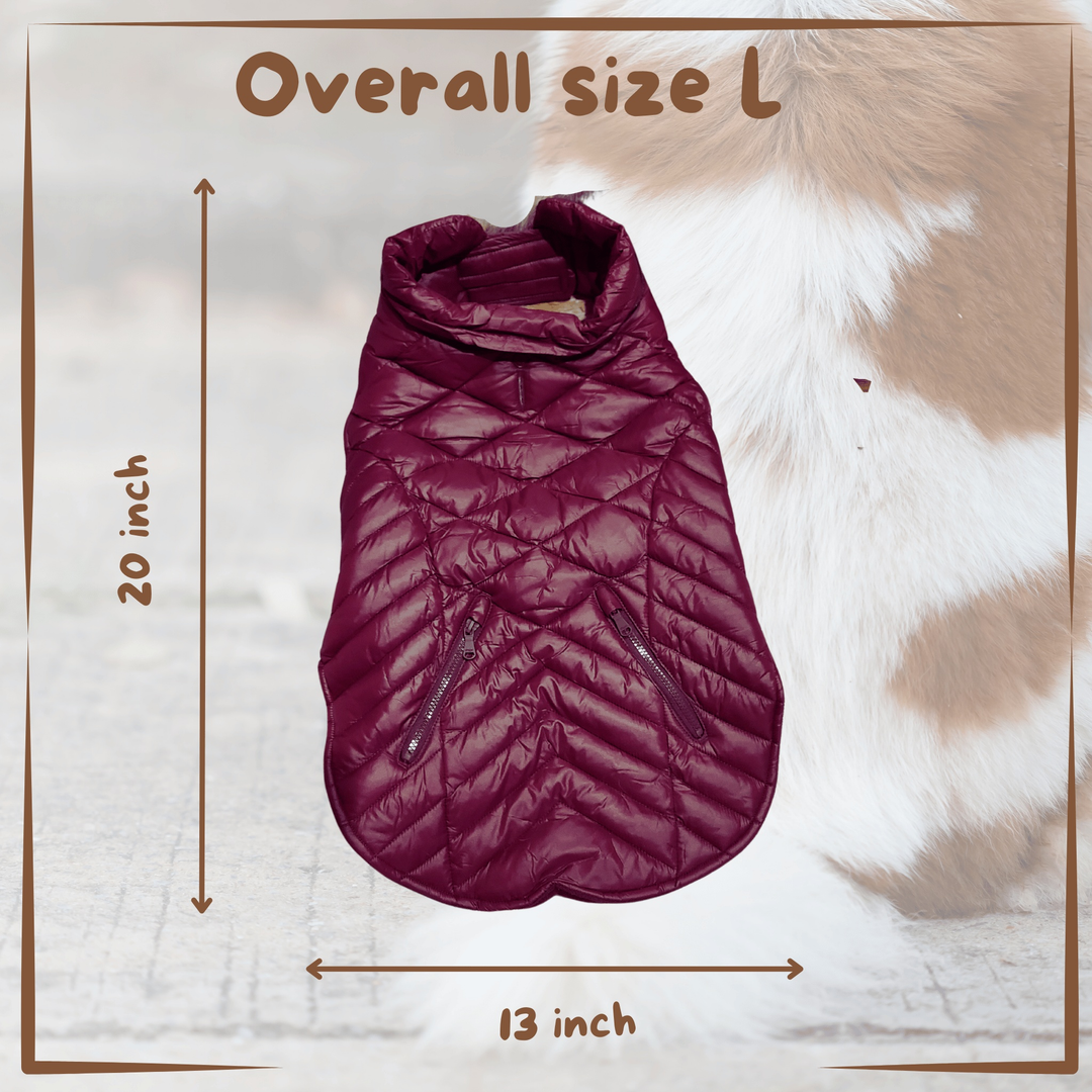 Winter Dog Coat - Pajar Purple - Measurements